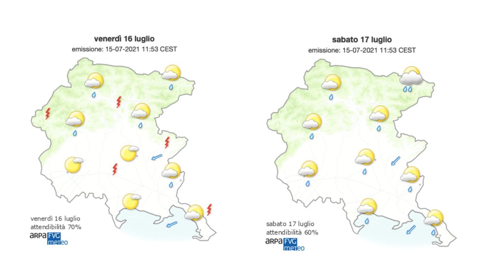 Meteo, mattinata di sole sul Goriziano e possibili piogge nel pomeriggio